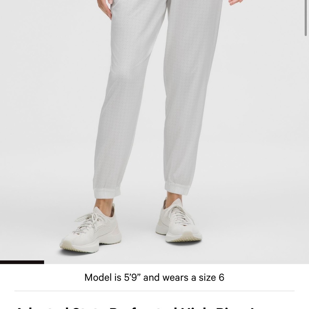 Brand New Lululemon Adapted State Perforated High-Rise Jogger size 6 white